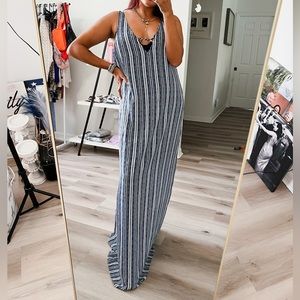 Boutique Blue & White Maxi Dress